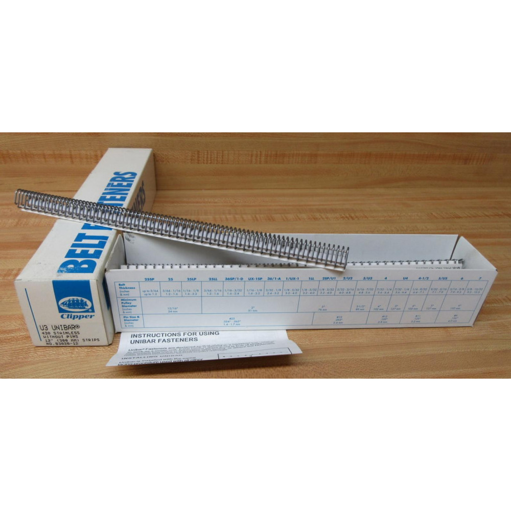 Clipper 83020-12 Belt Fastener Unibar U3 (Pack of 8) Clipper 83020-12 Belt Fastener Unibar U3 (Pack of 8)