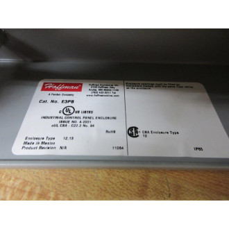 Hoffman E-3PB 3 Hole Pushbutton Enclosure 58030 - New No Box