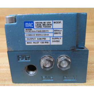 Mac Valves PPC5C-AAA-FGAB-DBD-F0 Valve PPC5CAAAFGABDBDF0 - Used