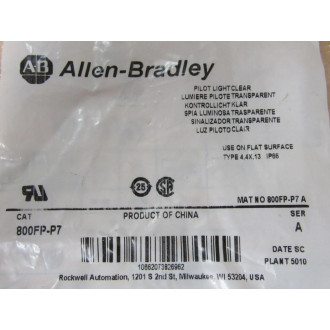 Allen Bradley 800FP-P7 Pilot Light Operator 800FPP7 (Pack of 2)