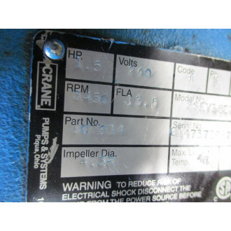 Barnes 2SEV1522DS Submersible Sewage Ejector Pump 107914 - New No Box