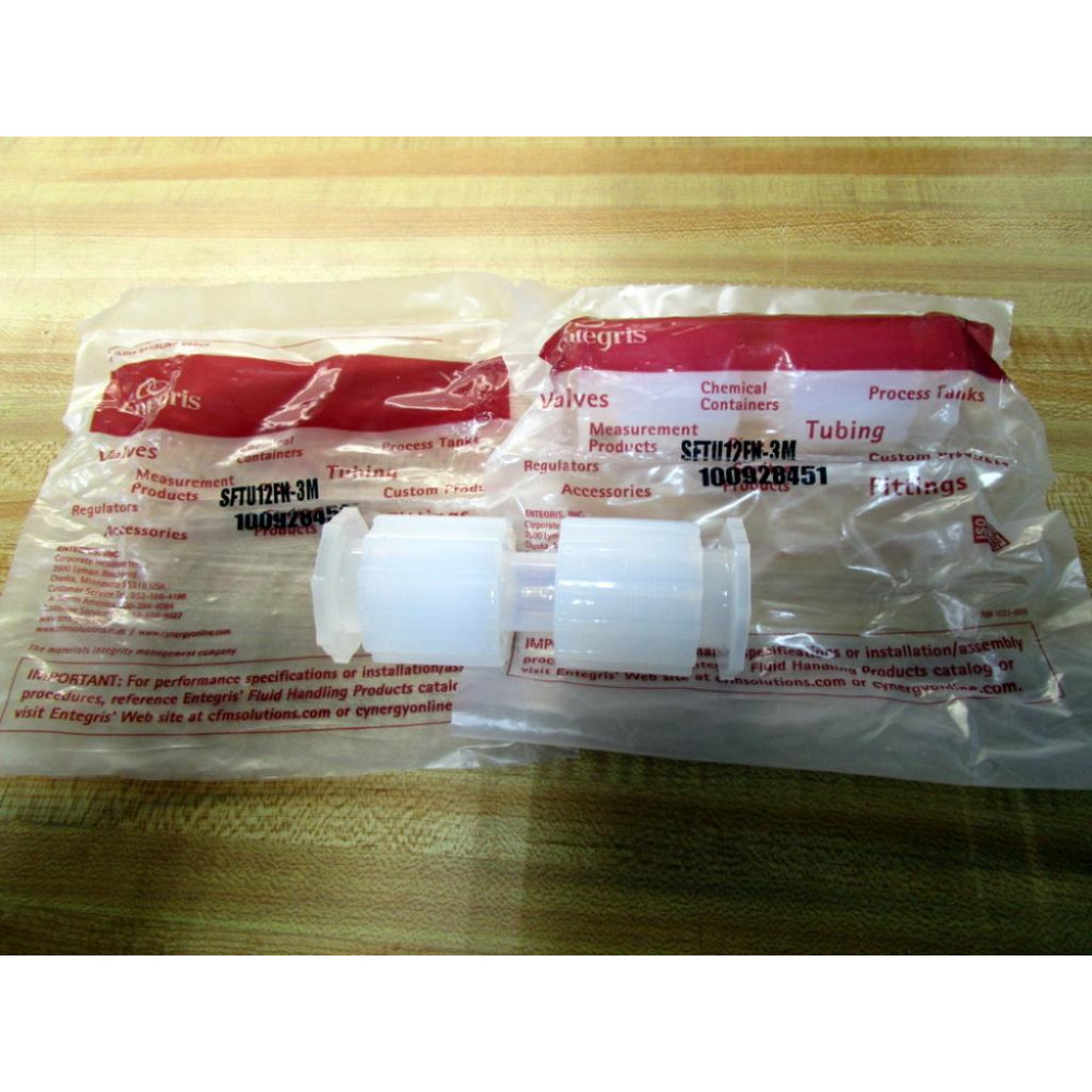 Entegris SFTU12FN-3M Straight Union Connector 100928451 (Pack of 2) Entegris SFTU12FN-3M Straight Union Connector 100928451 (Pack of 2)