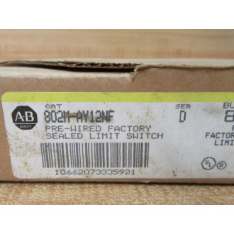 Allen Bradley 802M-AY12NF Pre-Wired Limit Switch 802MAY12NF