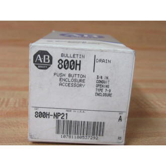 Allen Bradley 800H-NP21 Push Button 34" Drain 800HNP21