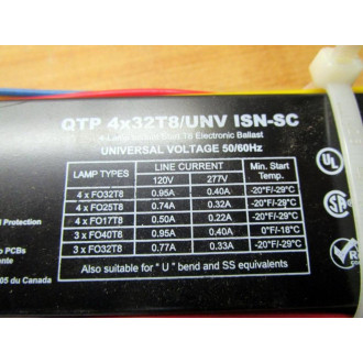 Sylvania QTP 4X32T8UNV ISN-SC Ballast QTP4X32T8UNVISNSC - New No Box