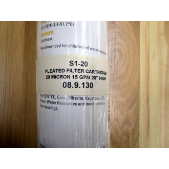 Pentek S1-20 Pleated Filter Cartridge 08.9.130 20" Inches (Pack of 2)