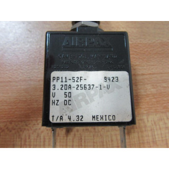 Airpax PP11-52F-3.20A-25637-1-V Breaker PP1152F320A256371V - Used