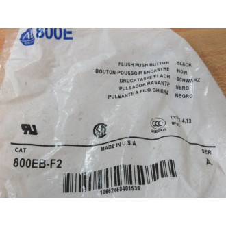 Allen Bradley 800EB-F2 Black Flush Button 800EBF2