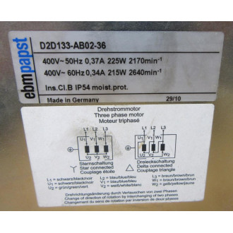 Ebmpapst D2D133-AB02-36 Blower Motor D2D133AB0236 - New No Box
