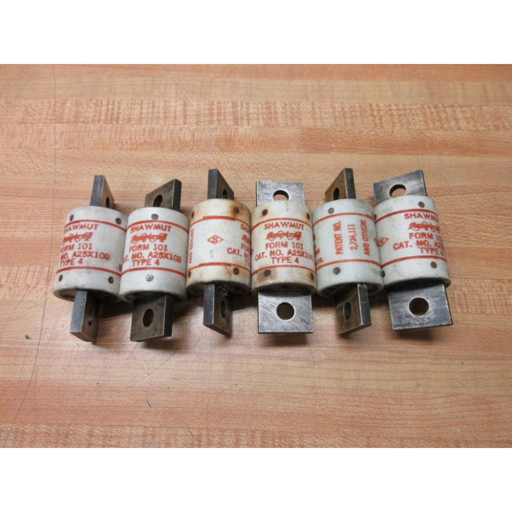 Gould Shawmut Ferraz A25X100-4 Mersen Fuse A25X100 (Pack of 6) - Used