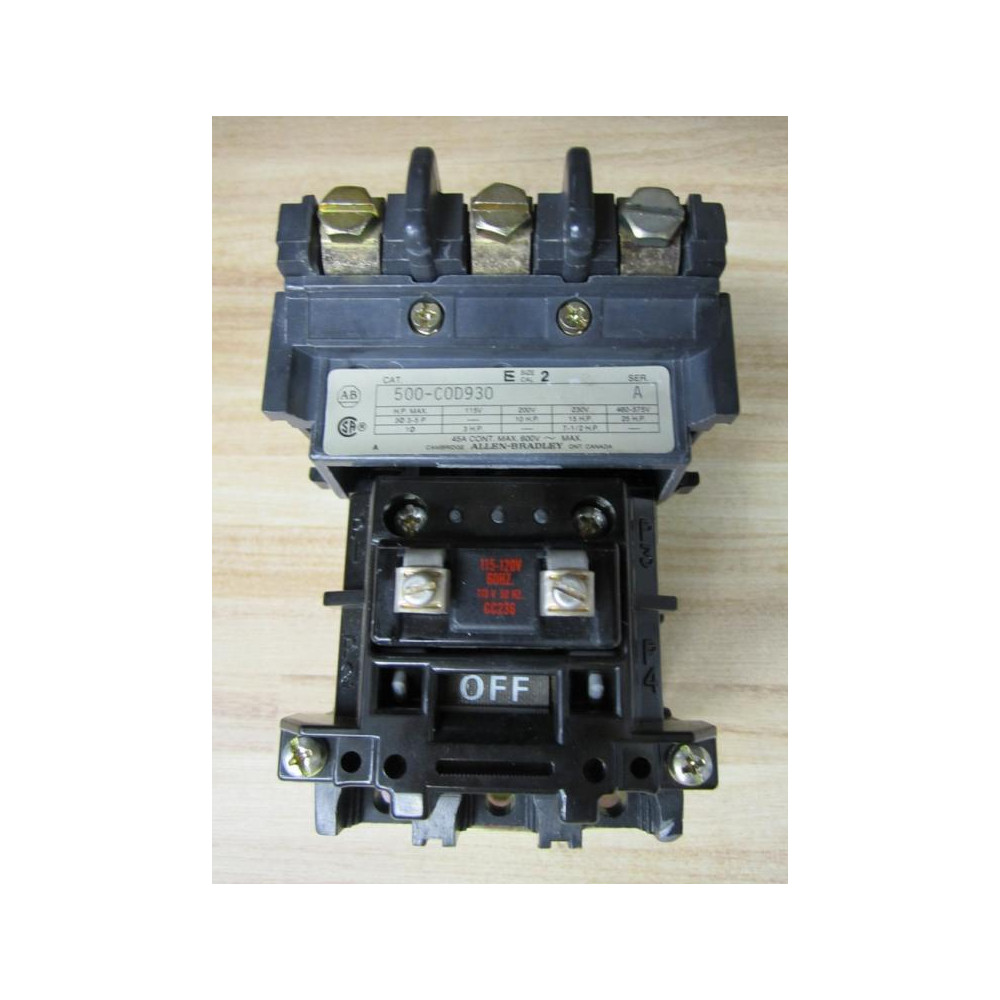 Allen Bradley 500-COD-930 Contactor 500-C0D-930 - Used