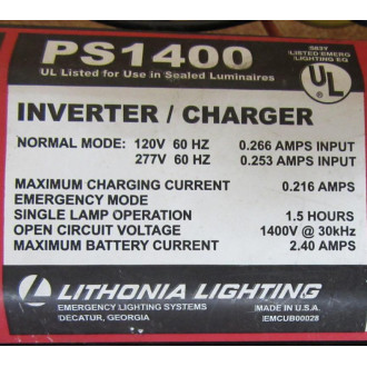 Lithonia Lighting PS1400 Ballast - Used