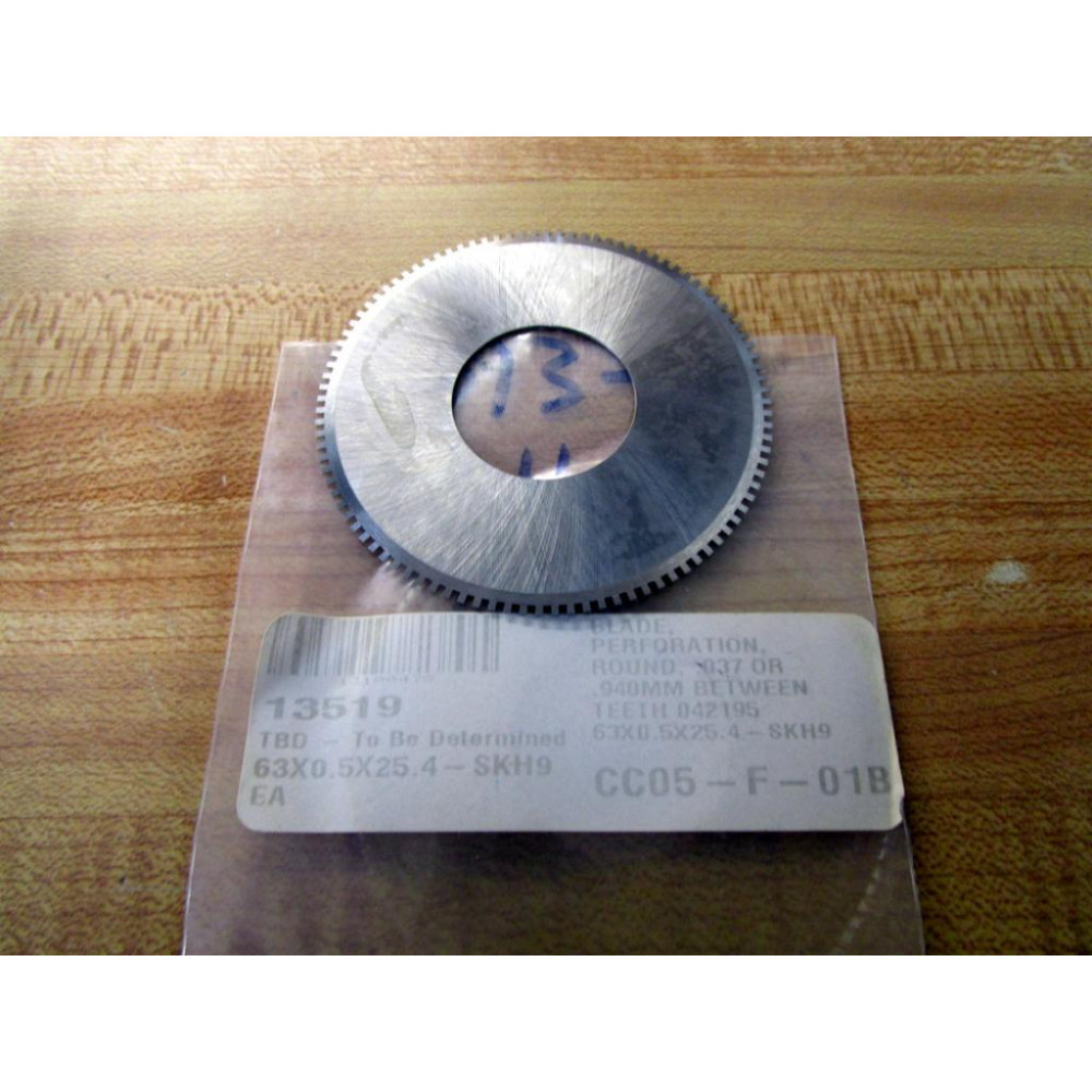 ZIR 63X0.5X25.4 SKH51 Round Perforation Blade 13519 042195