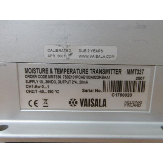 Vaisala MMT337 Moisture & Temperature Transmitter WCables - Used