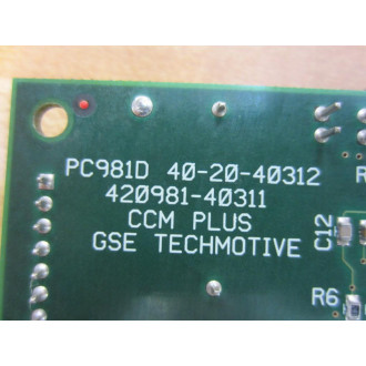 GSE 420981-40311 CCM Plus Control Bd PC981D 40-20-40312 - Used