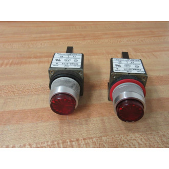 Allen Bradley 800MR-QT24 Push To Test Pilot 800MR-QT24R (Pack of 2) - Used
