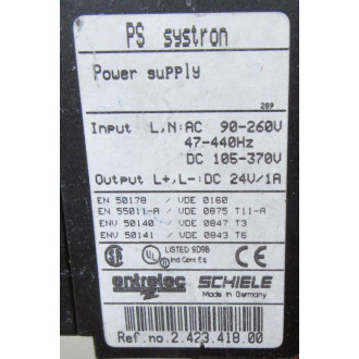 Entrelec 2.423.418.00 Power Supply W Wires - New No Box