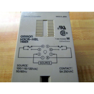 Omron H3CR-H8L Timer H3CRH8L WBent Faceplate 0.6-12Min 100110120VAC - Used