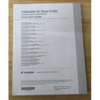 Yaskawa TOEP C710606 47A AC Drive-V1000 Manual - New No Box
