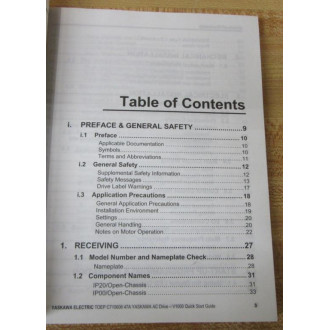 Yaskawa TOEP C710606 47A AC Drive-V1000 Manual - New No Box