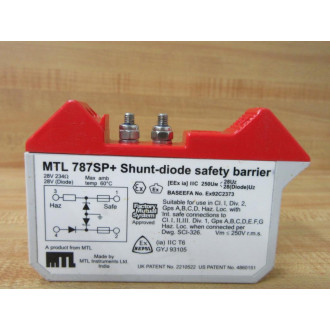 Measurement Technology MTL 787SP+ Shunt-Diode Safety Barrier MTL787SP - Used