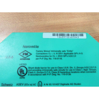 Pepperl + Fuchs 071776 Zener Barrier Z715 - Used