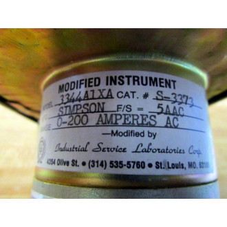 Simpson 3344A1XA A-C Ampere Meter 3324 WMissing Terminal Screws - Used