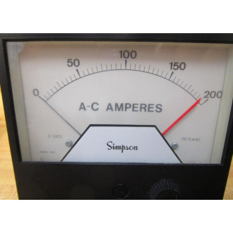 Simpson 3344A1XA A-C Ampere Meter 3324 WMissing Terminal Screws - Used