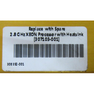 HP 307103-001 Processor W Heat Sink - New No Box
