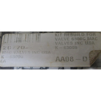 Mac Valves K-63008 Rebuild Kit K63008