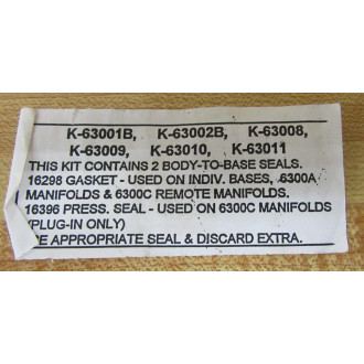 Mac Valves K-63008 Rebuild Kit K63008
