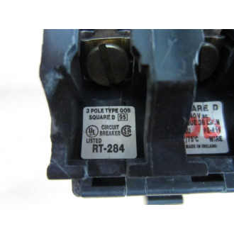 Square D QOB315 Circuit Breaker 15A 3P - Used