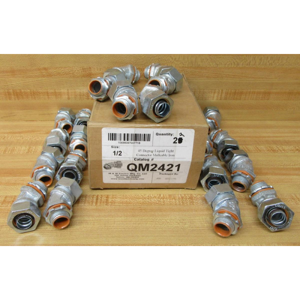 M&W Electric QM2421 45° Connector (Pack of 22) M&W Electric QM2421 45° Connector (Pack of 22)