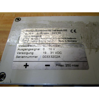 W. Balz & Sohn Gmbh 820 Pressure Transmitter - Used