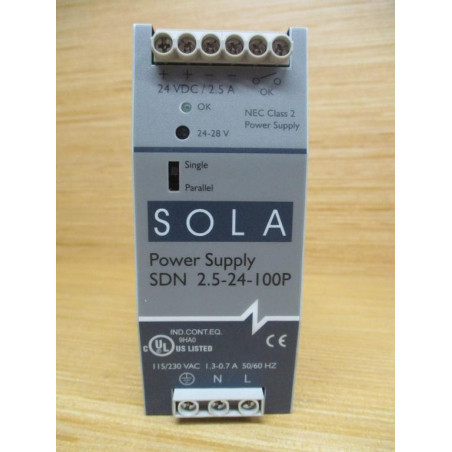 Sola SDN-2.5-24-100P Hevi-Duty Power Supply SDN2524100P - New No Box