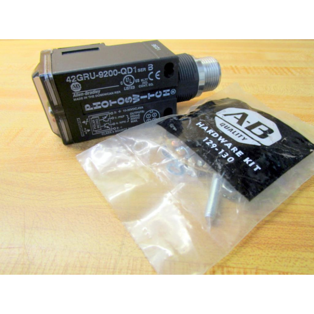 Allen Bradley 42GRU-9200-QD1 Photoelectric Sensor 42GRU9200QD1 Ser.B - New No Box Allen Bradley 42GRU-9200-QD1 Photoelectric Sensor 42GRU9200QD1 Ser.B - New No Box