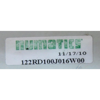 Numatics 122RD100J016W00 Regulator W Dual Control - Used