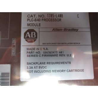 Allen Bradley 1785-L40B CPU Module 1785L40B 1785L40BC