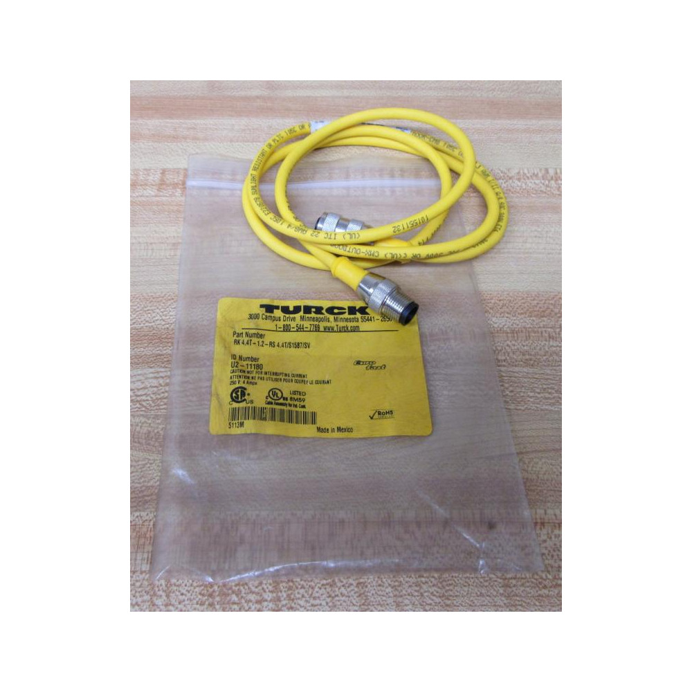 Turck RK4.4T-1.2-RS4.4TS1587SV Cordset RK44T12RS44TS1587SV Turck RK4.4T-1.2-RS4.4TS1587SV Cordset RK44T12RS44TS1587SV