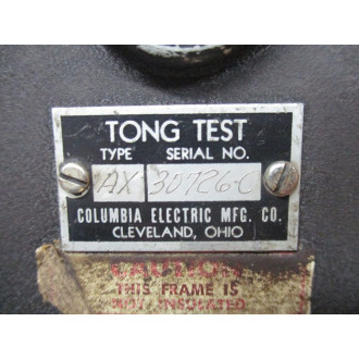 Columbia Electric AX0-150 Tong Test Ammeter AX - Used
