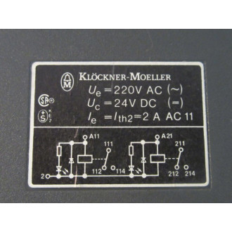 KlocknerMoeller ETSV1-2 Relay Amplifier ETSV12 - Used