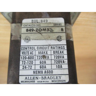 Allen Bradley 849-ZOM33 Timing Relay 849ZOM33 - Refurbished