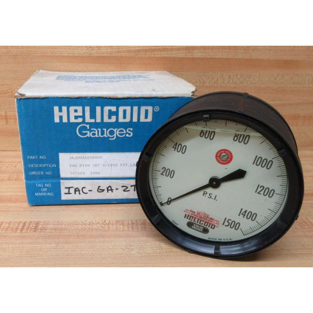 Helicoid J4J2H3A2Y0000 Gauge 12" NPT LRM Helicoid J4J2H3A2Y0000 Gauge 12" NPT LRM