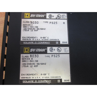 Square D 8030-PS25 SyMax 12A Power Supply Module 8030PS25 Ser.C + Ser.B - Used