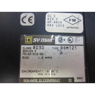 Square D 8030-ROM-121 SyMax Output Module 8030ROM121 Ser.E wTml Cover - Used