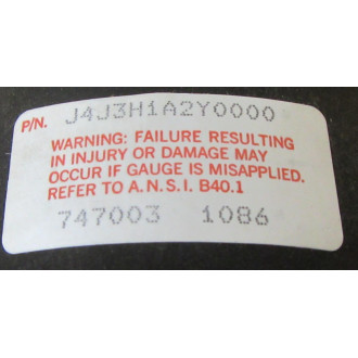 Helicoid J4J3H1A2Y0000 Gauge