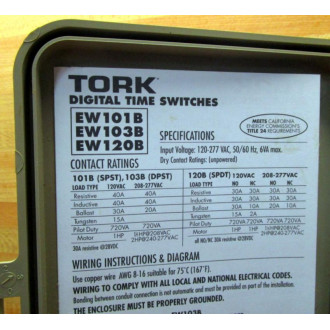Tork EW103B One Channel Time Switch