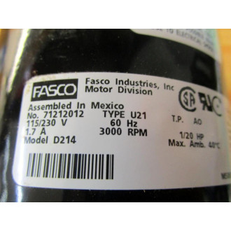 Fasco D214 Motor 120 HP 3000 RPM