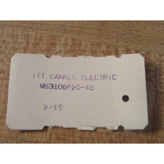 Amphenol MS3106F20-4S ITT Circular Connector Plug MS3106F204S - New No Box