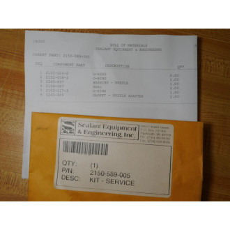 Sealant Equipment & Engineering 2150-589-005 8 Piece Service Kit 2150589005